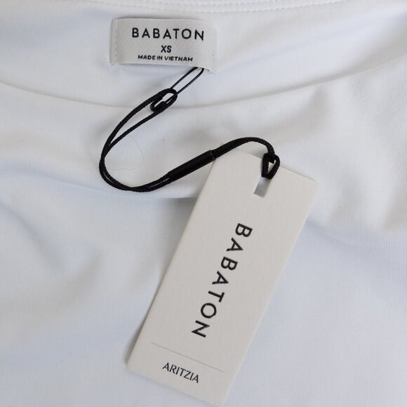 Aritzia Babaton Segment Poplin Dress Contour Cotton Micro White - Picture 12 of 13